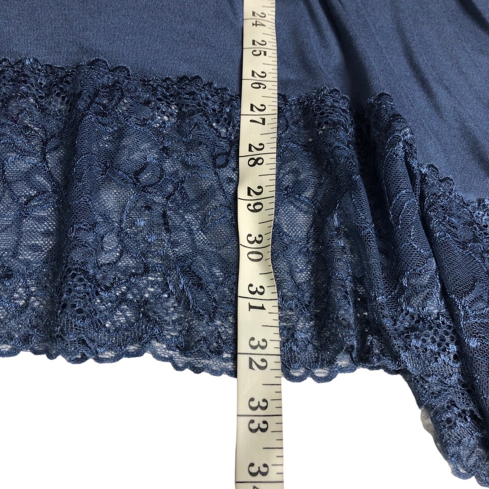 Beyond Capri Tunic Top Womens OS Blue Oversized Lace Hem Lagenlook Boho Italy - Picture 13 of 16
